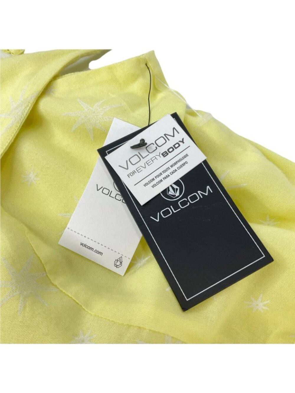 Volcom Dress Womens Size S Yellow Things Changing Wrap Starfish Visco Nwt $49 - Picture 4 of 10